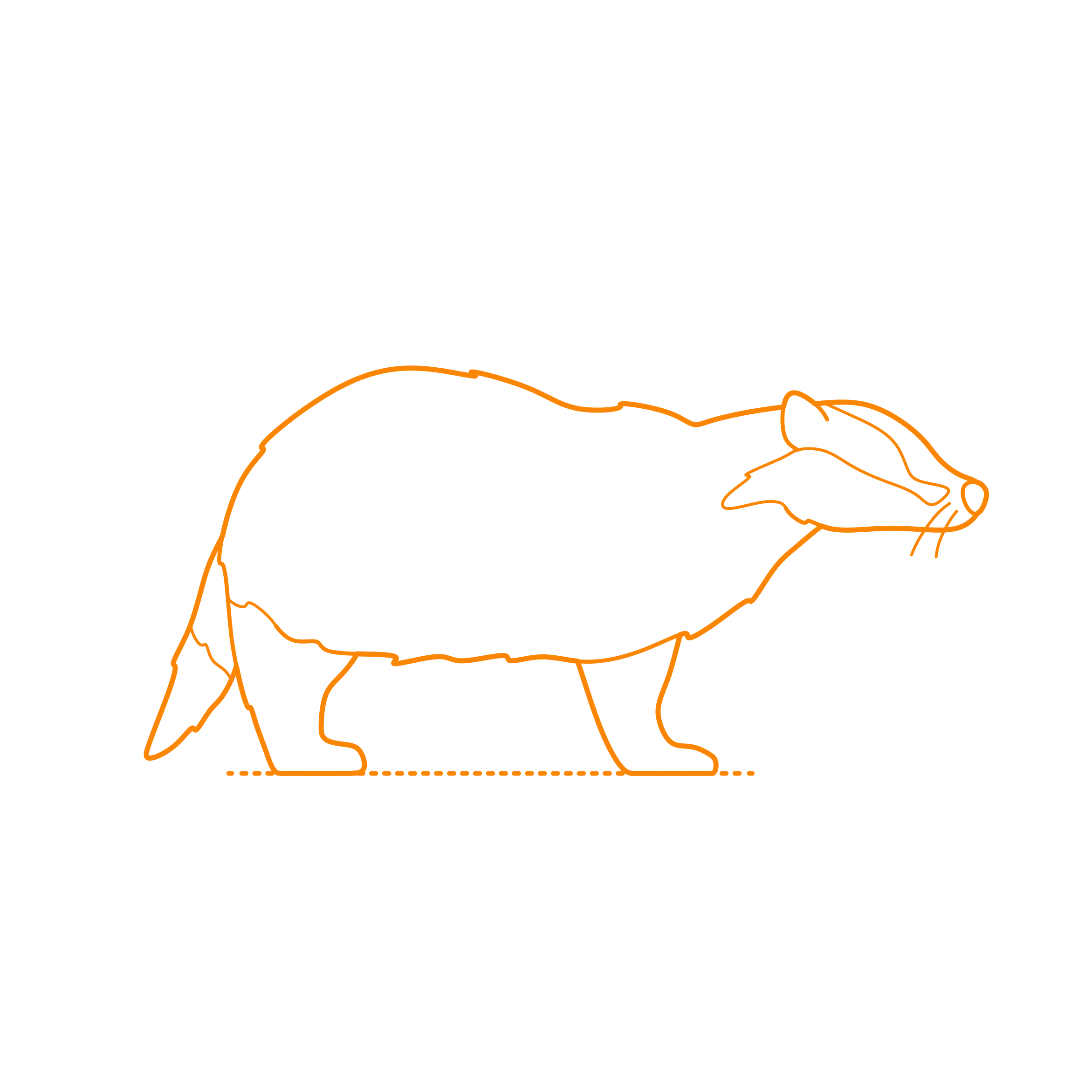 Animals Mustelids European Badger Simple Line Art Svg Free Vectors